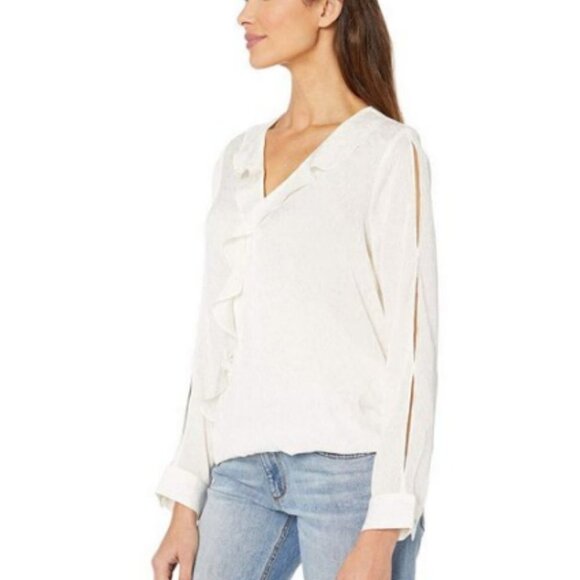 NYDJ Flounce Crossover Blouse Size NWT - Picture 3 of 9